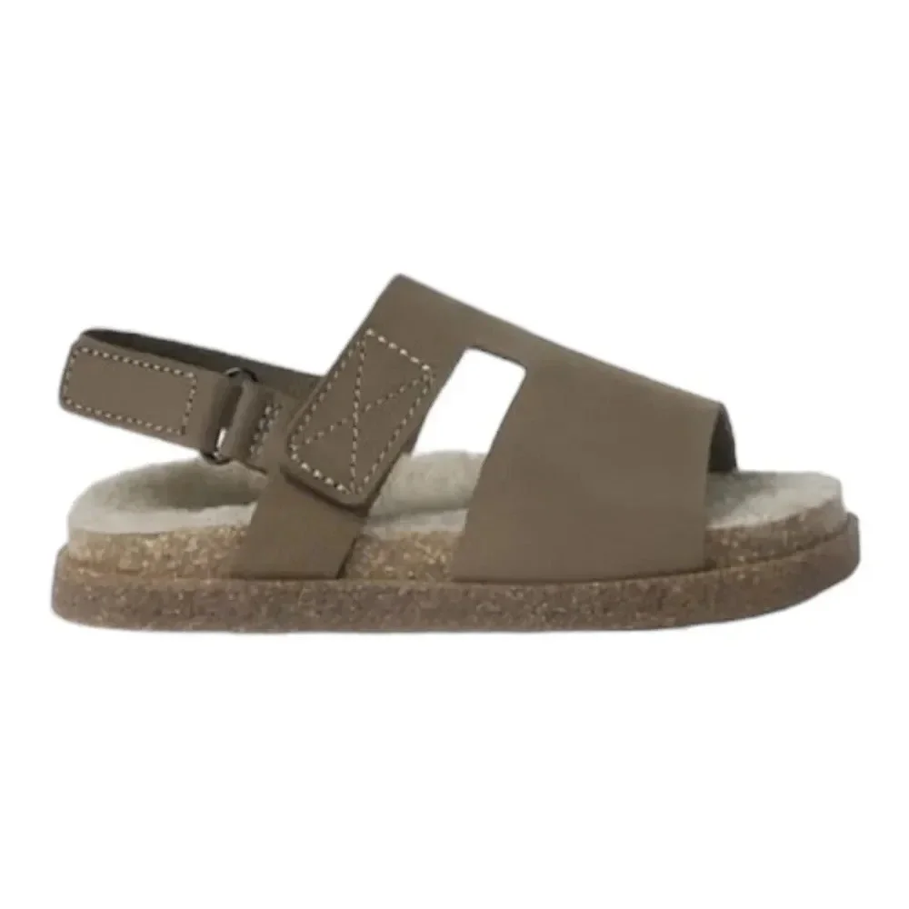 ZARA Kids | Taupe Gray | LEATHER SANDALS